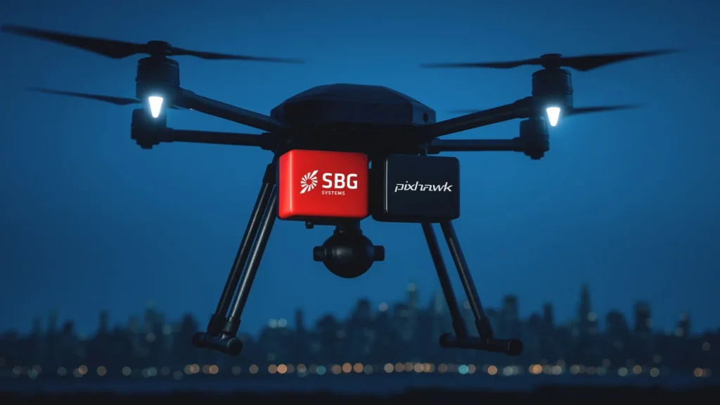 A Drone Showing SBG Systems Integration With Pixhawk