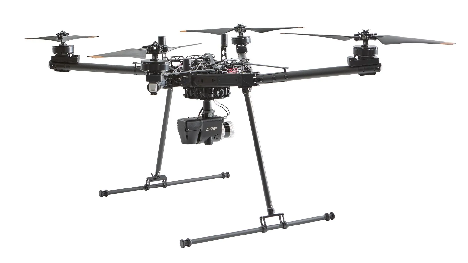 Quadcopter drone with GOBI sensor and landing gear