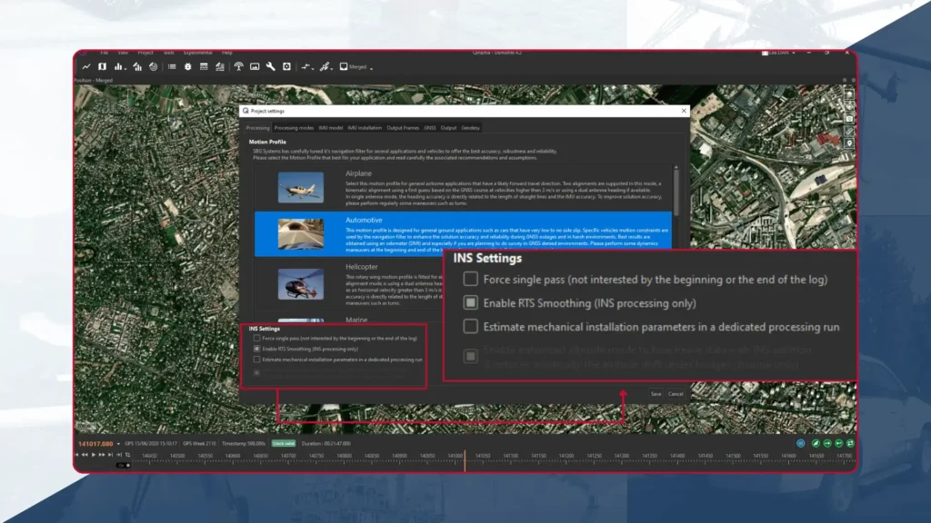 The RTS Smoothing feature on Qinertia 4.2